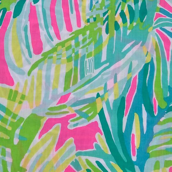 Lilly Pulitzer Tunic Shirt Womens Small Green Pink Amelia Island Tropical Storm - Picture 8 of 14